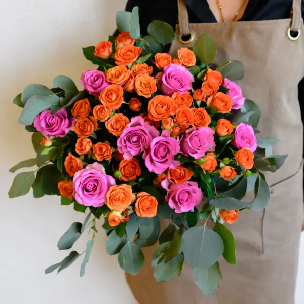 Secrète bouquet de roses orange